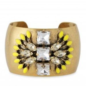 Stella & Dot Norah cuff bracelet, gold, yellow, stones, tribal, colorful